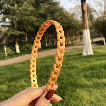 Candy Color Plastic Headband Hair Accessories Elegant Thin Head Hoop Chain Simple Frosted Hair Hoop Vintage Hairbands daiiibabyyy